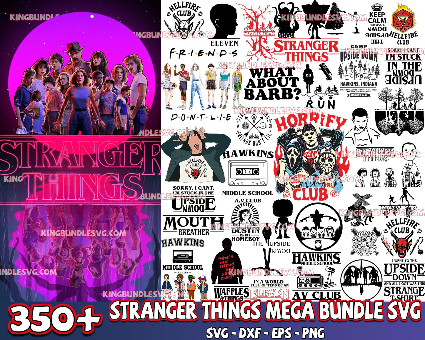 Stranger things 4 SVG , 350+ file Mega Bundle Stranger things svg,dxf,eps, png,  Cricut , File cut , Vector file , Silhouette Digital Dowload