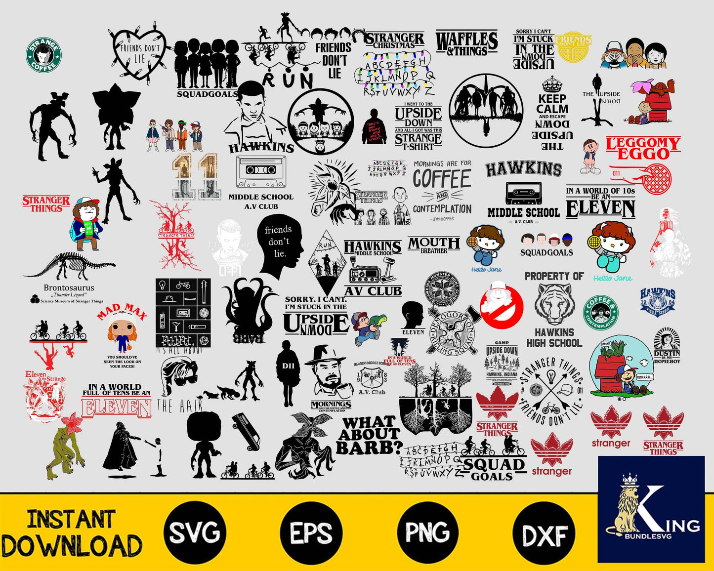 Stranger things 4 SVG , 350+ file Mega Bundle Stranger things svg,dxf,eps, png,  Cricut , File cut , Vector file , Silhouette Digital Dowload