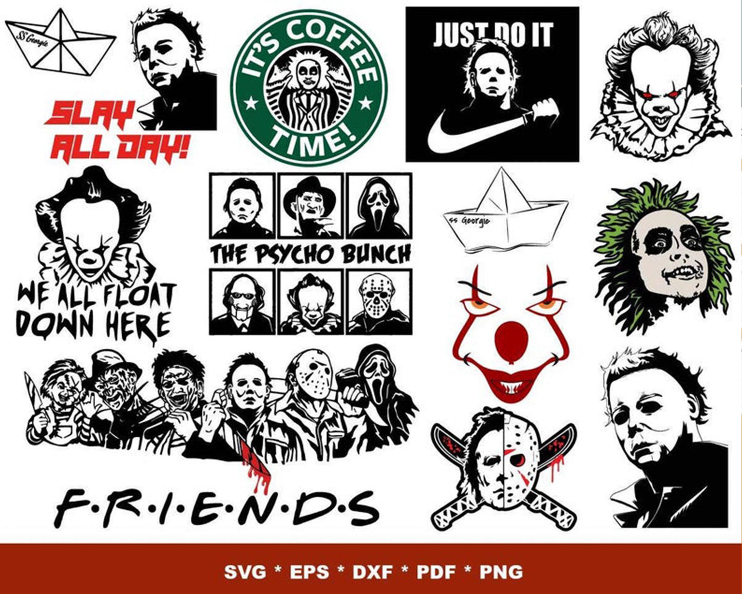 Horror Movies SVG Bundle - 350+ files Horror Movies SVG, EPS, PNG, DXF for Cricut, Silhouette