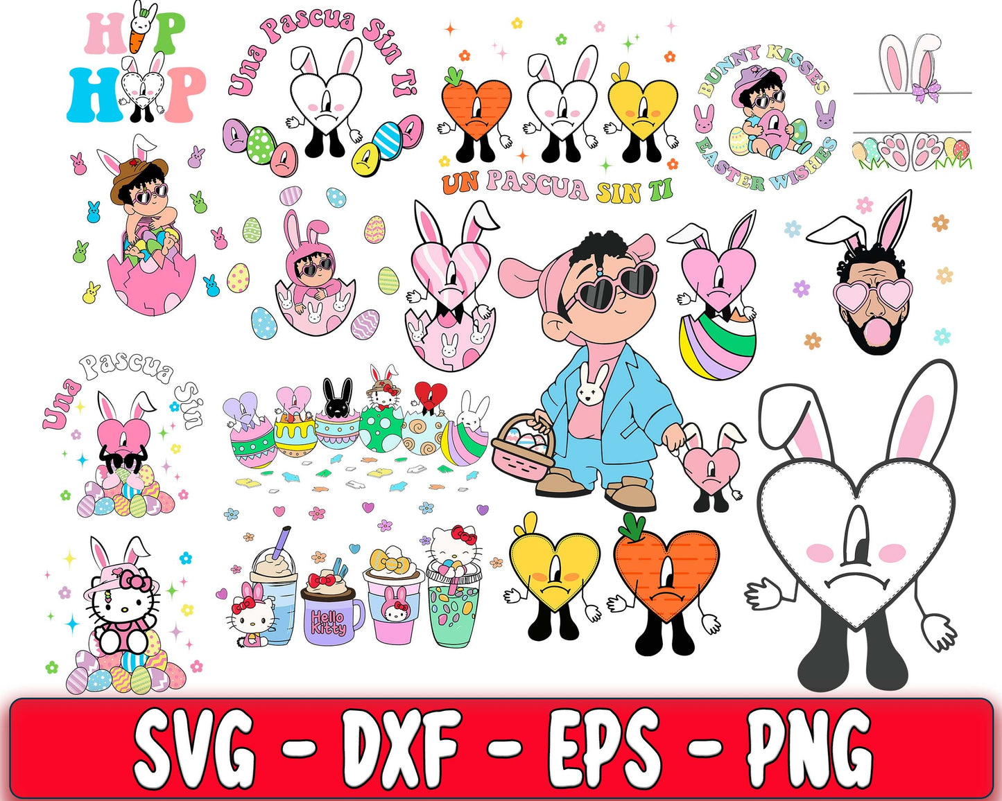 70+ file Easter Day Benito svg, Bad Bunny Png, Easter svg, Easter Benito svg, Bunny Easter Egg svg, Un Pascua Sin Ti svg - 70+ files Easter bad bunny SVG, EPS, PNG, DXF for Cricut, Silhouette