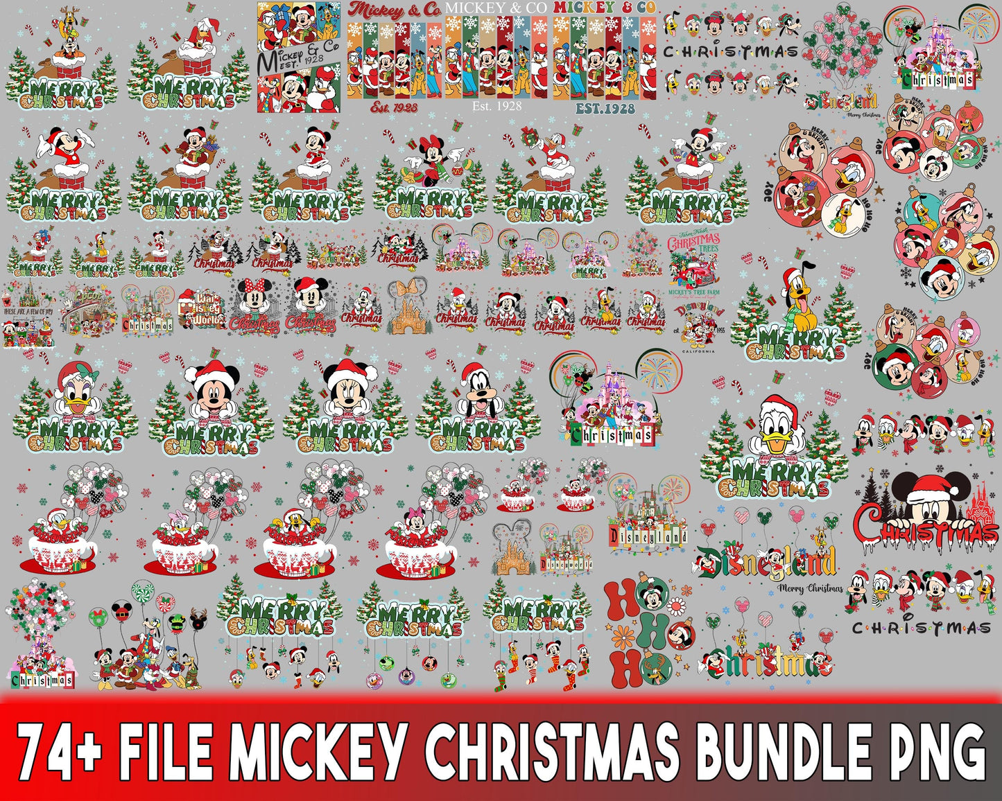 74+ file Mickey Christmas bundle PNG , bundle Mickey Christmas PNG , file cut, for Cricut, Silhouette