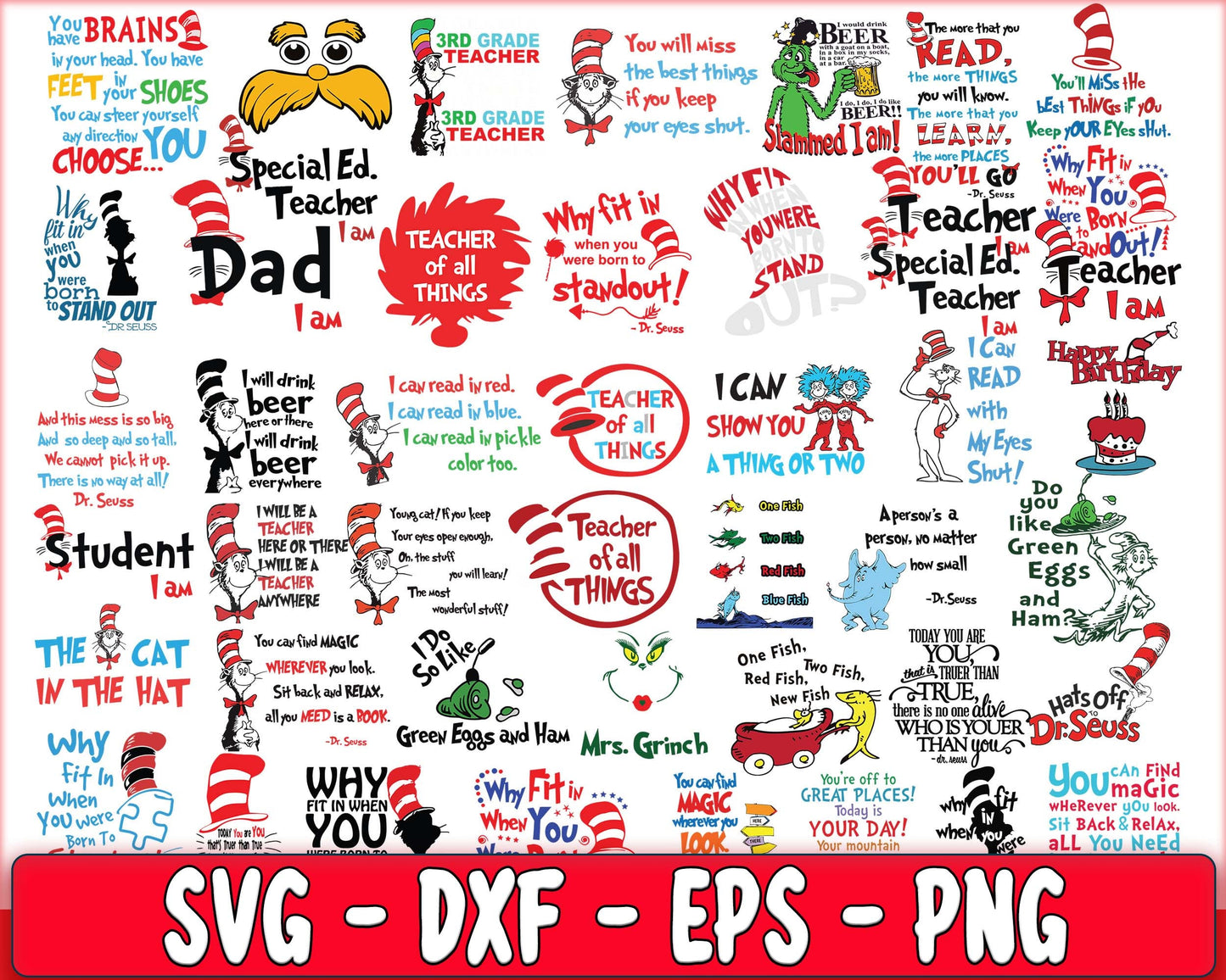 80+ file Dr seuss bundle svg, cat in the hat bundle SVG , Dr seuss SVG, EPS, PNG, DXF , cricut , file cut, for Cricut, Silhouette , digital download, Instant Download