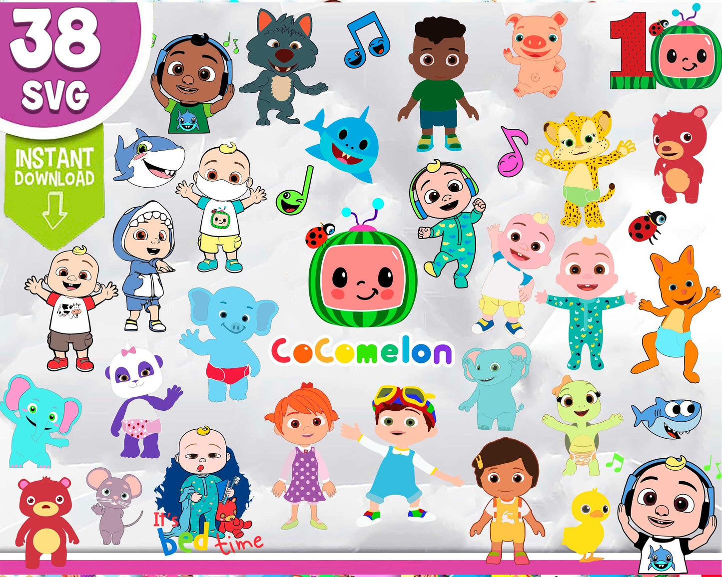 Cocomelon Christmas Bundle SVG , 850+ file Cocomelon Christmas bundle PNG SVG DXF EPS , cricut , file cut , Silhouette, digital download, Instant Download