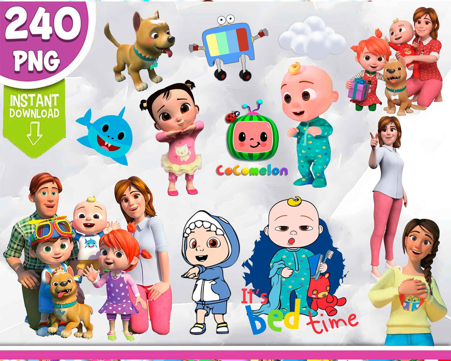 Cocomelon Christmas Bundle SVG , 850+ file Cocomelon Christmas bundle PNG SVG DXF EPS , cricut , file cut , Silhouette, digital download, Instant Download