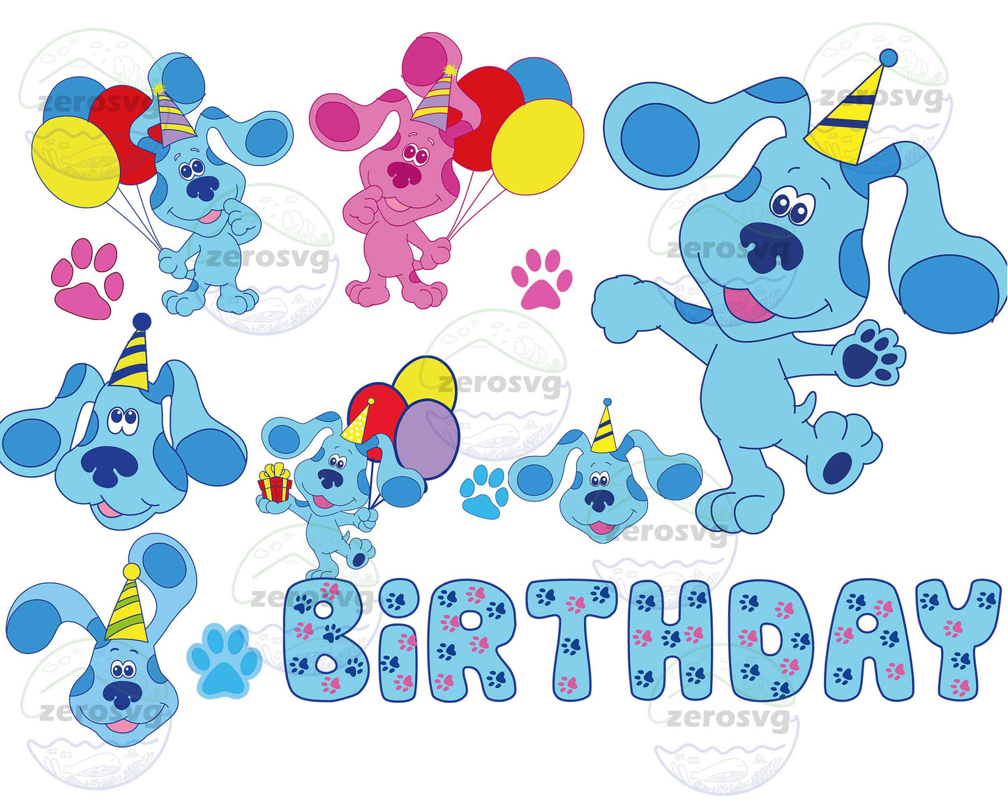 blue's clues SVG Bundle - 8 file blue's clues Birthday Boy And Girl svg bundle, blue's clues  SVG, EPS, PNG, DXF for Cricut, Silhouette
