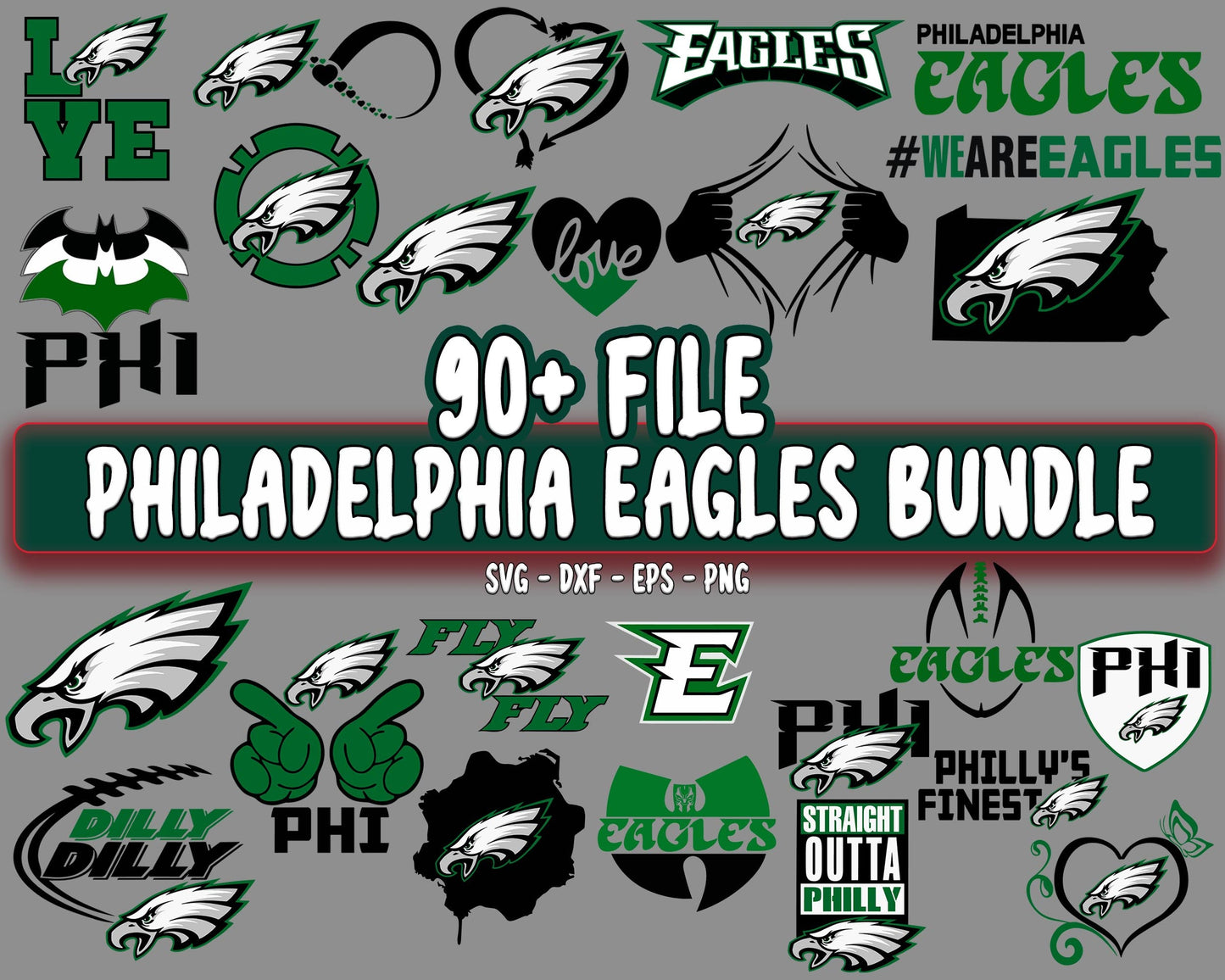 Philadelphia-Eagles SVG , 90+ file Philadelphia-Eagles SVG Bundle , NFL SVG , Philadelphia-Eagles svg dxf eps png , digital download, cricut, file cut