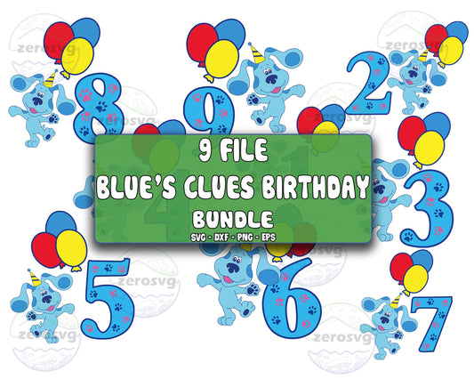 blue's clues SVG Bundle - 9 file blue's clues birthday bundle svg,blue's clues number svg, blue's clues  SVG, EPS, PNG, DXF for Cricut, Silhouette
