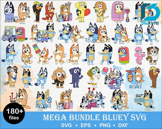Bluey svg, Bluey vector, bluey alphabeth, bluey cutfile, bluey clipart, bluey bundle