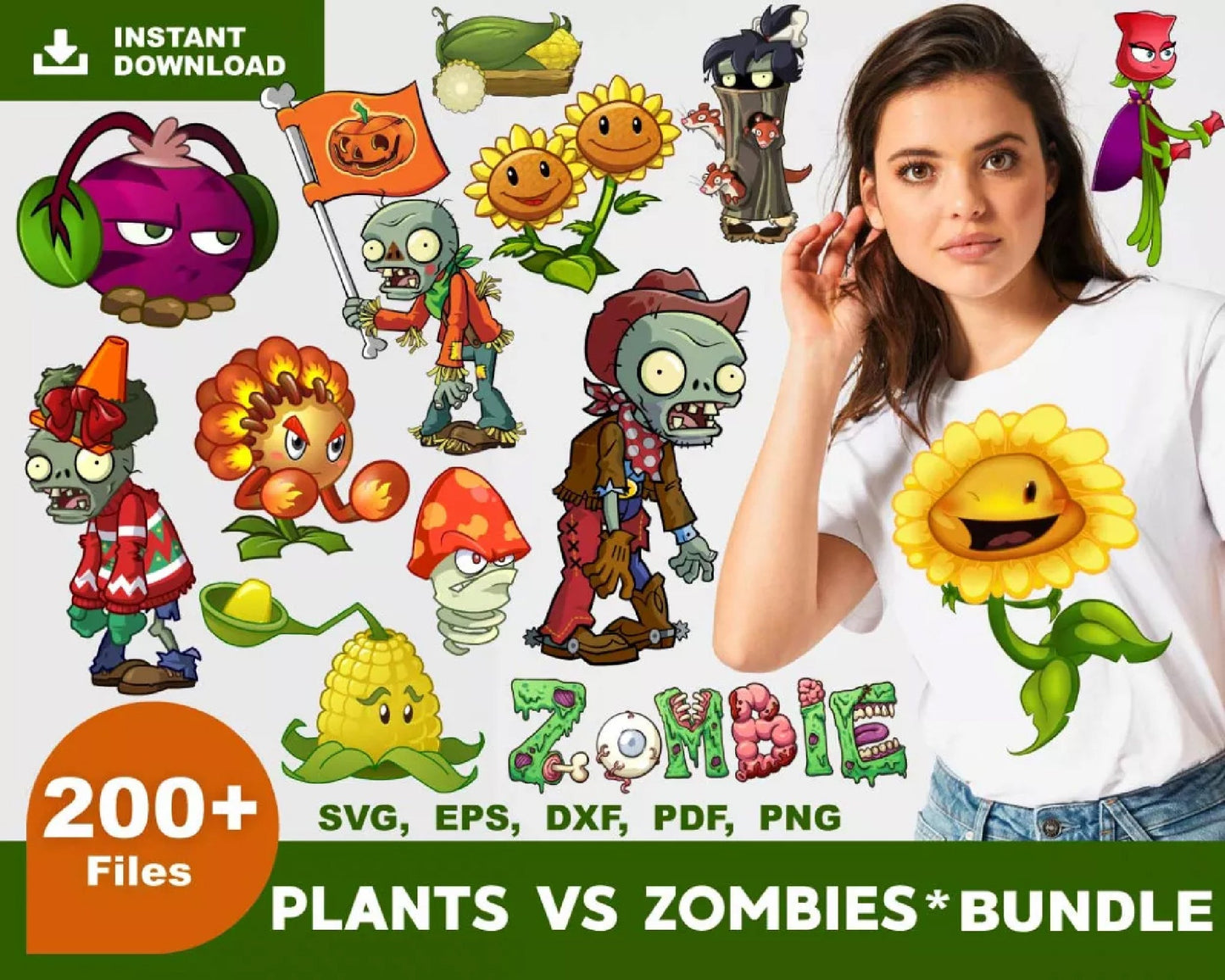 200+ file PLANTS VS ZOMBIES SVG BUNDLE , cricut , file cut , digital download