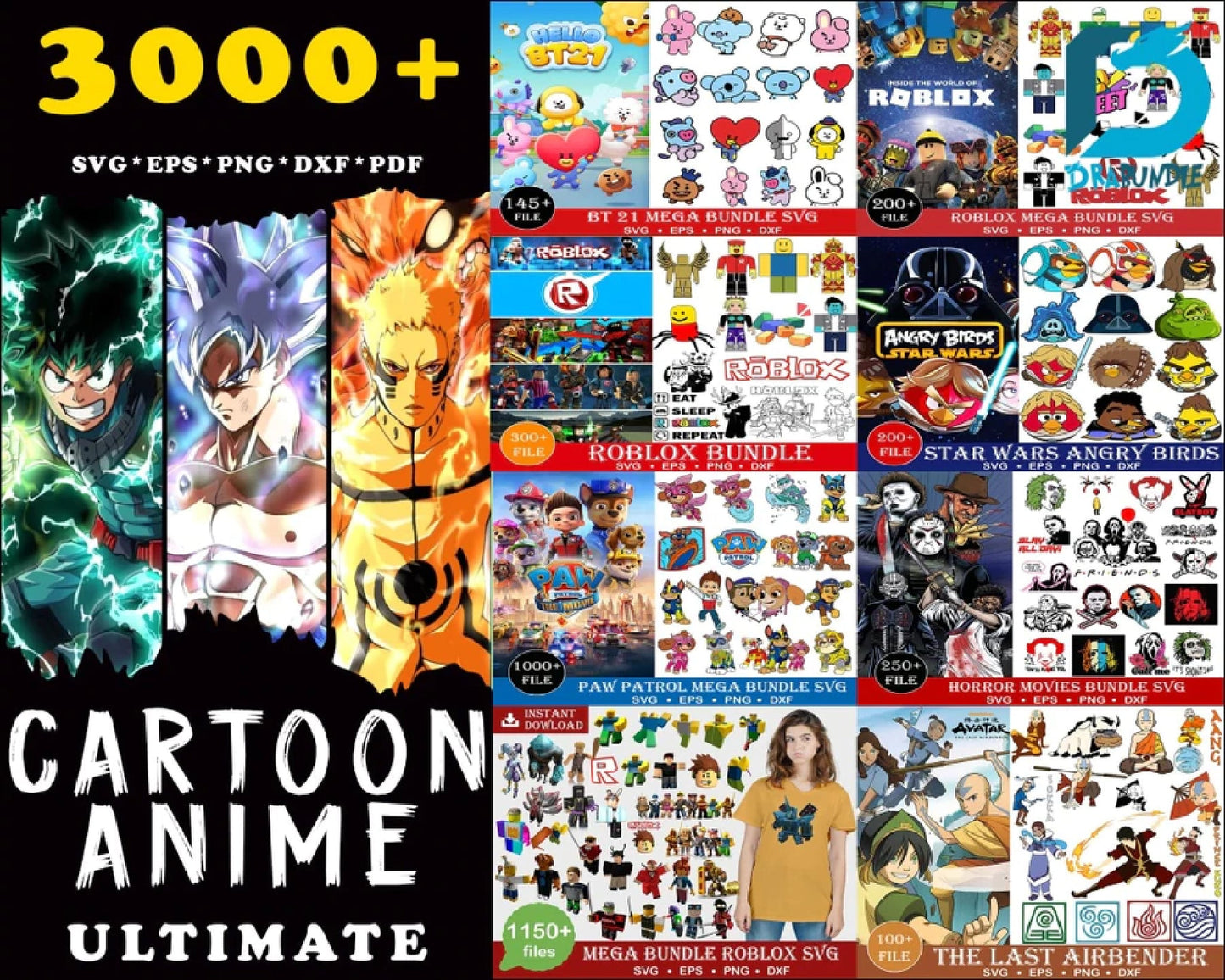 3000+Mega Bundlle Cartoon, Anime svg files, anime design svg, Japanese anime svg, svg bundles anime, svg files anime, Movie Kid