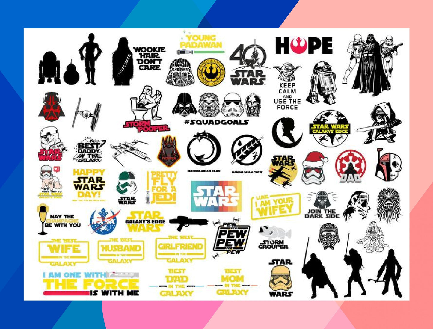 Star Wars SVG Bundle - 1800+ files Star Wars SVG, EPS, PNG, DXF for Cricut, Silhouette