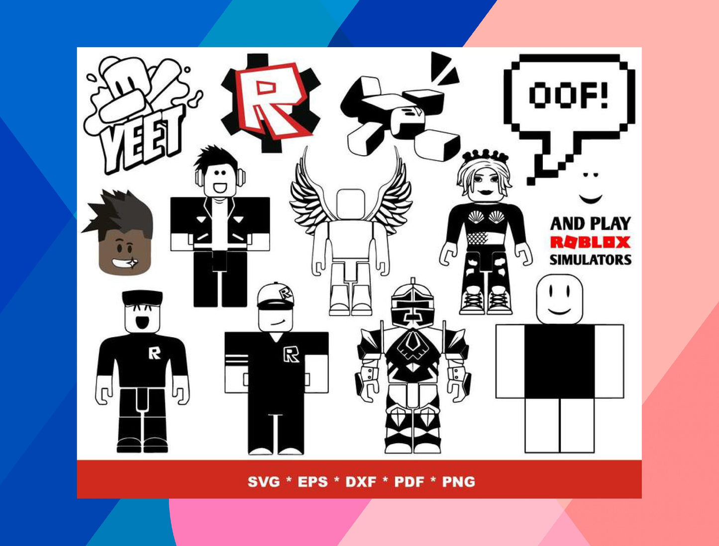 Roblox SVG Bundle - 1150+ files Roblox SVG, EPS, PNG, DXF for Cricut, Silhouette