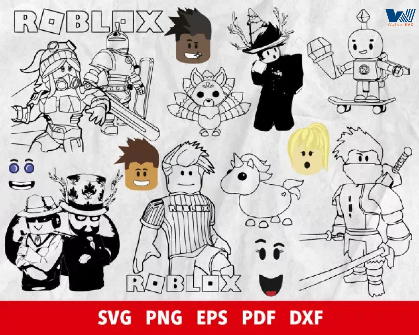 Roblox SVG Bundle - 300+ files Roblox SVG, EPS, PNG, DXF for Cricut, Silhouette