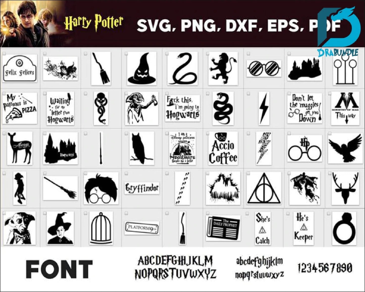 4000+ harry potter bundle svg,dxf,png, cricut , file cut , vector file ,Silhouette, Digital Dowload