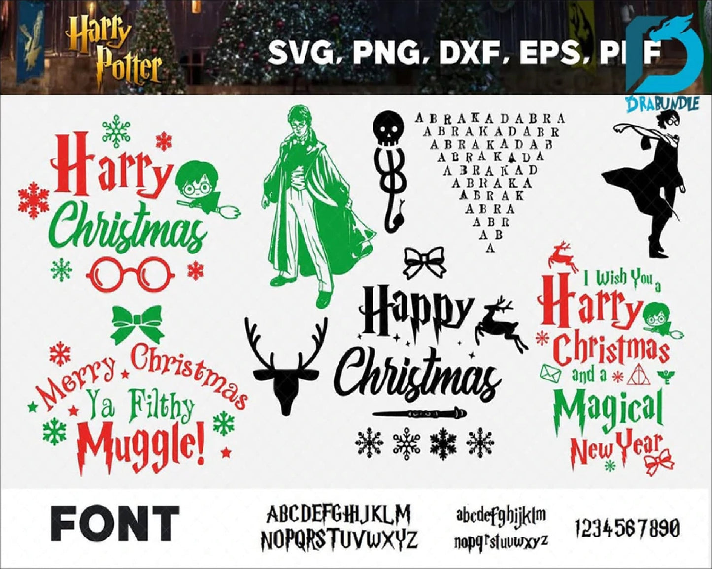 100+ file Harry potter bundle svg,Harry potter Christmas svg, Christmas svg,dxf,png ,Digital Dowload