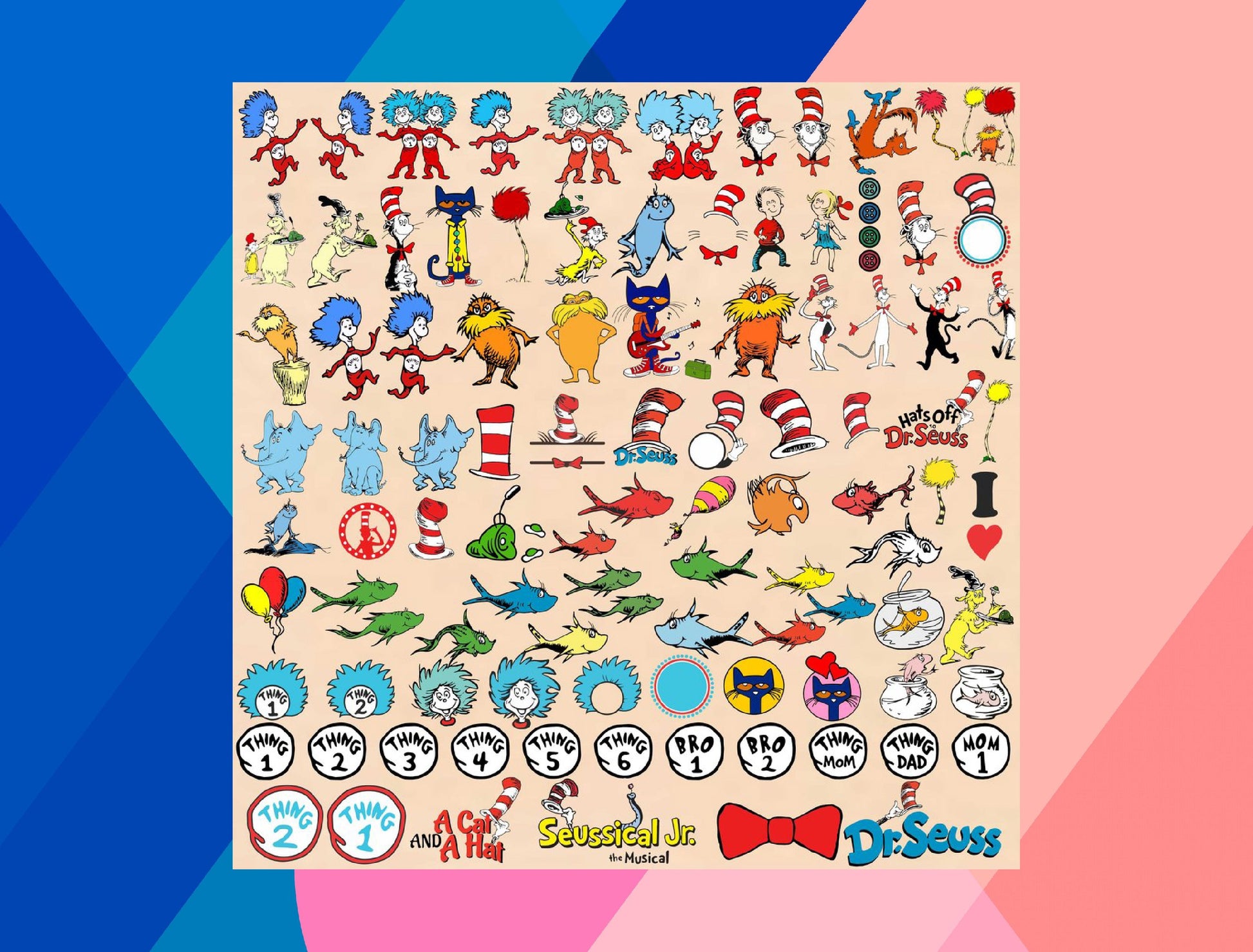 Dr Seuss SVG Bundle - 3750+ files Dr Seuss SVG, EPS, PNG, DXF for Cricut, Silhouette