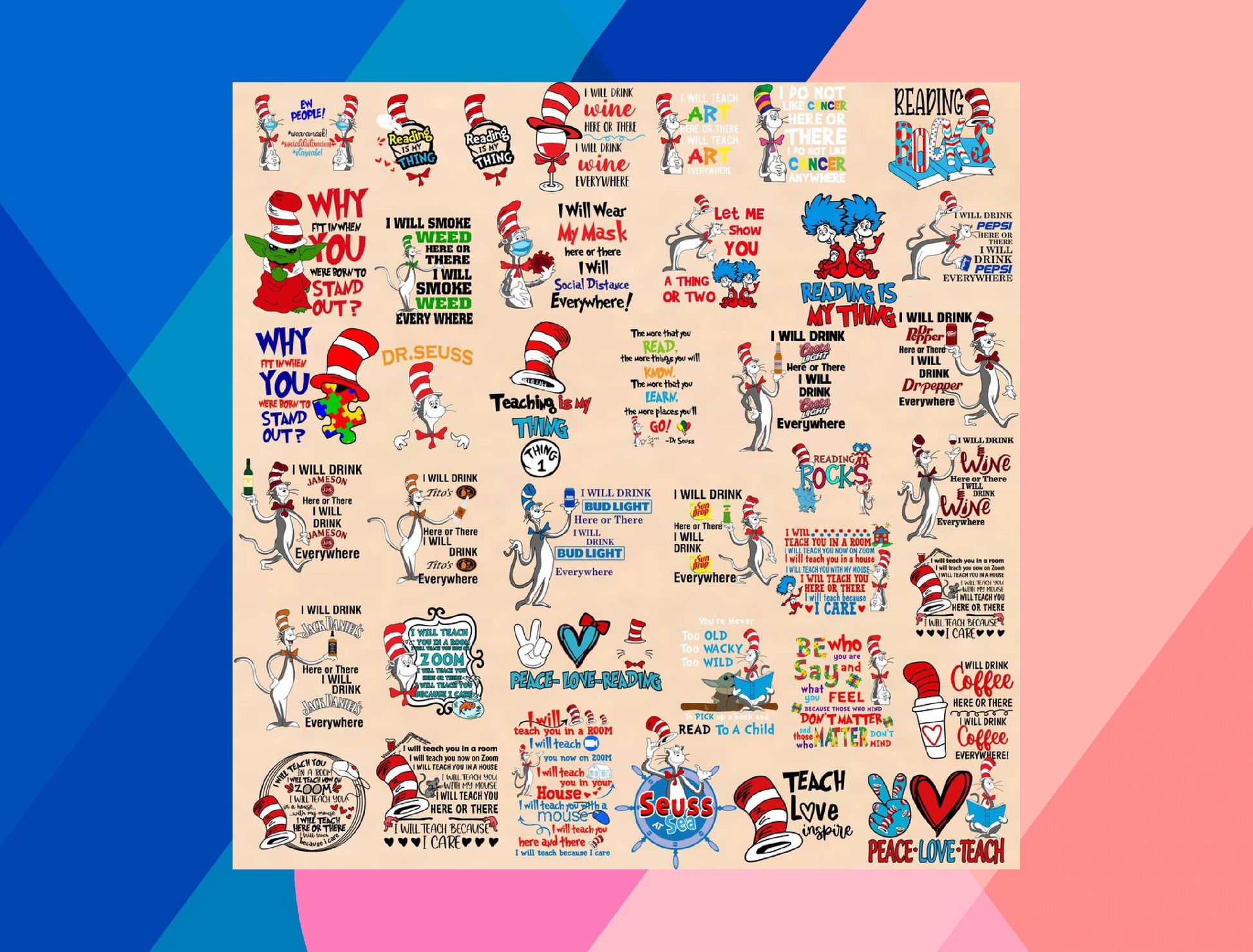 Dr Seuss SVG Bundle - 3750+ files Dr Seuss SVG, EPS, PNG, DXF for Cricut, Silhouette