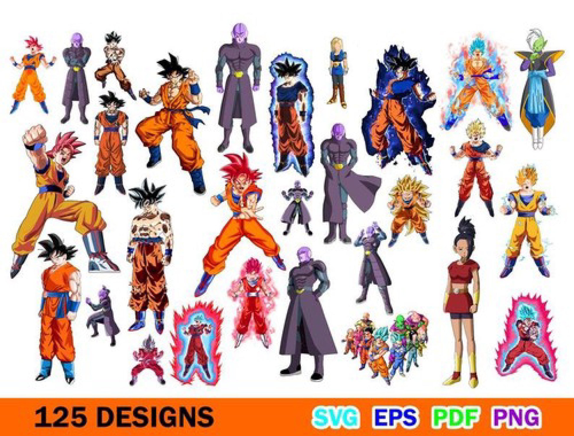 Dragon Ball SVG Bundle - 310+ files Dragon Ball SVG, EPS, PNG, DXF for Cricut, Silhouette