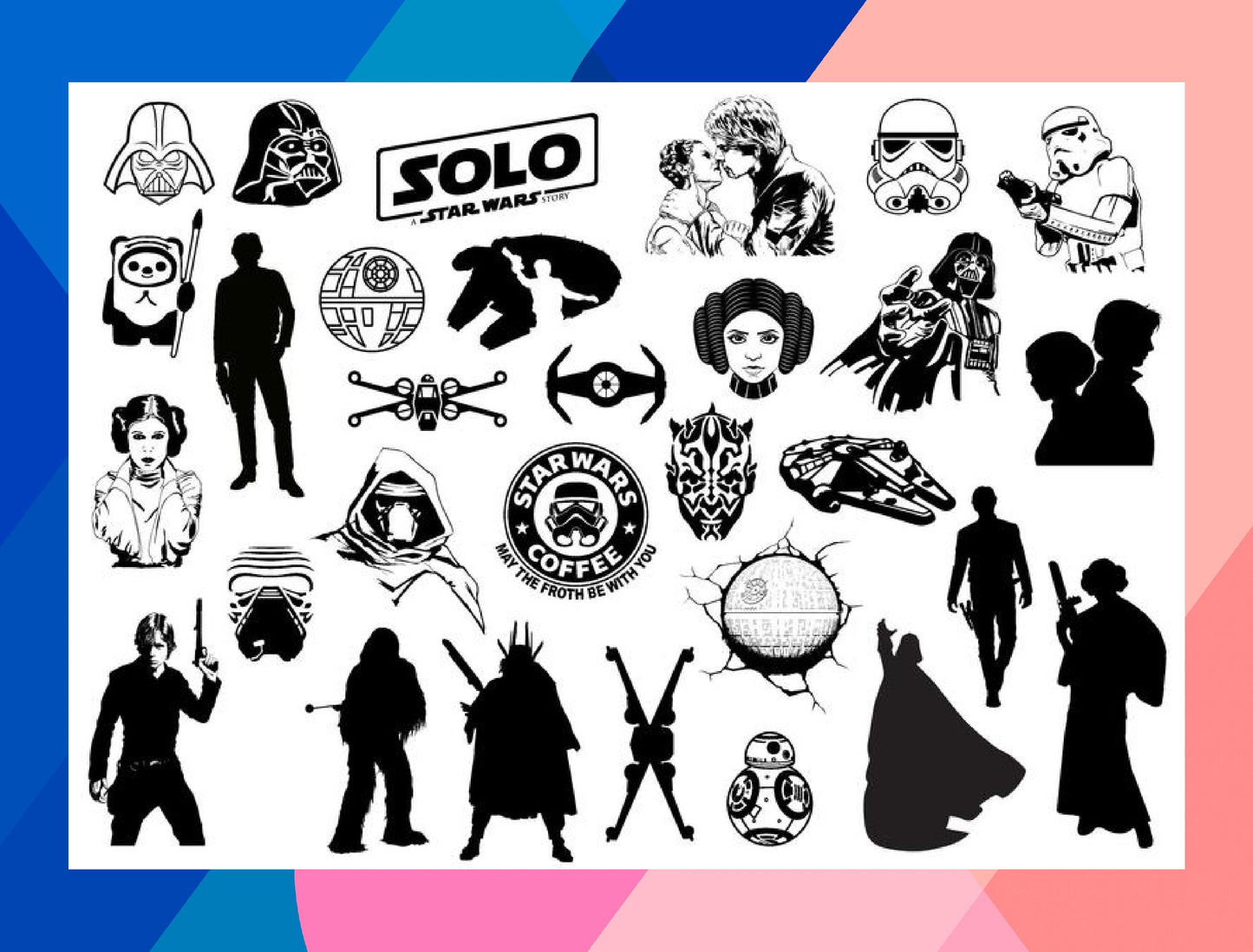 Star Wars SVG Bundle - 1800+ files Star Wars SVG, EPS, PNG, DXF for Cricut, Silhouette