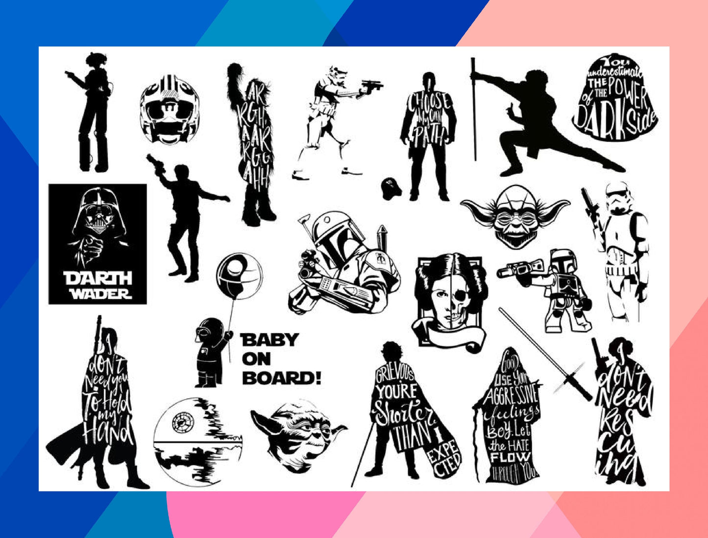 Star Wars SVG Bundle - 1800+ files Star Wars SVG, EPS, PNG, DXF for Cricut, Silhouette