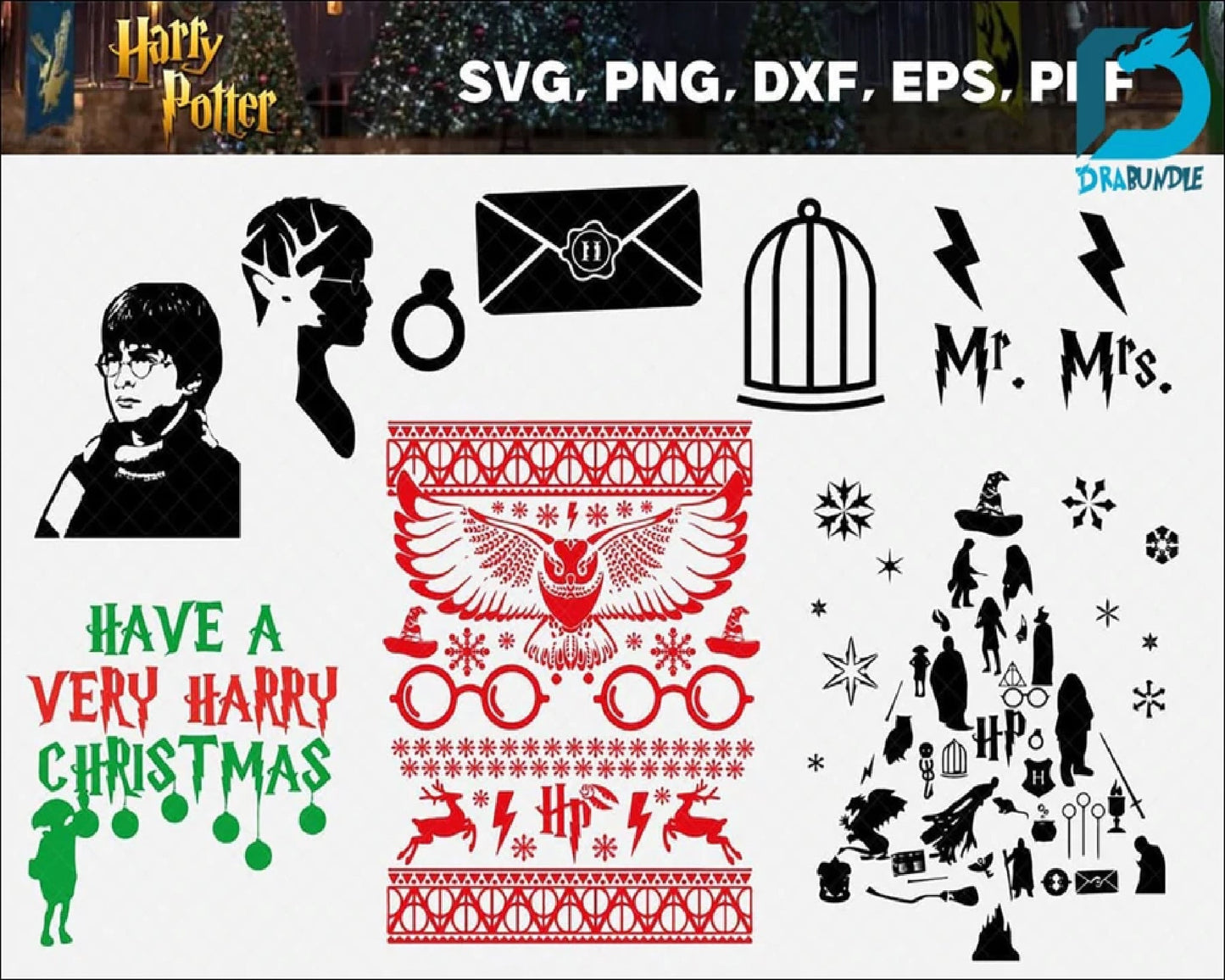 100+ file Harry potter bundle svg,Harry potter Christmas svg, Christmas svg,dxf,png ,Digital Dowload