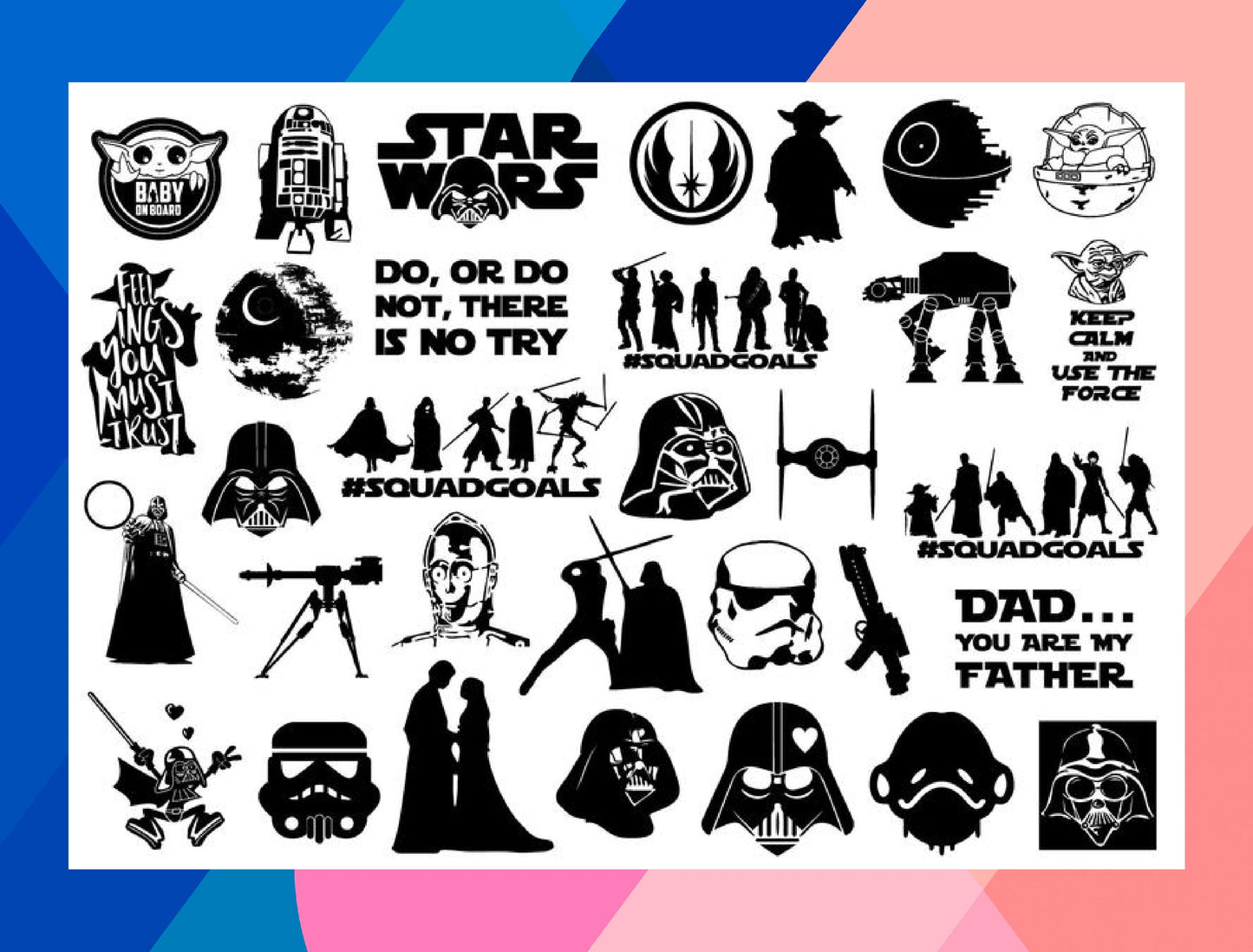 Star Wars SVG Bundle - 1800+ files Star Wars SVG, EPS, PNG, DXF for Cricut, Silhouette