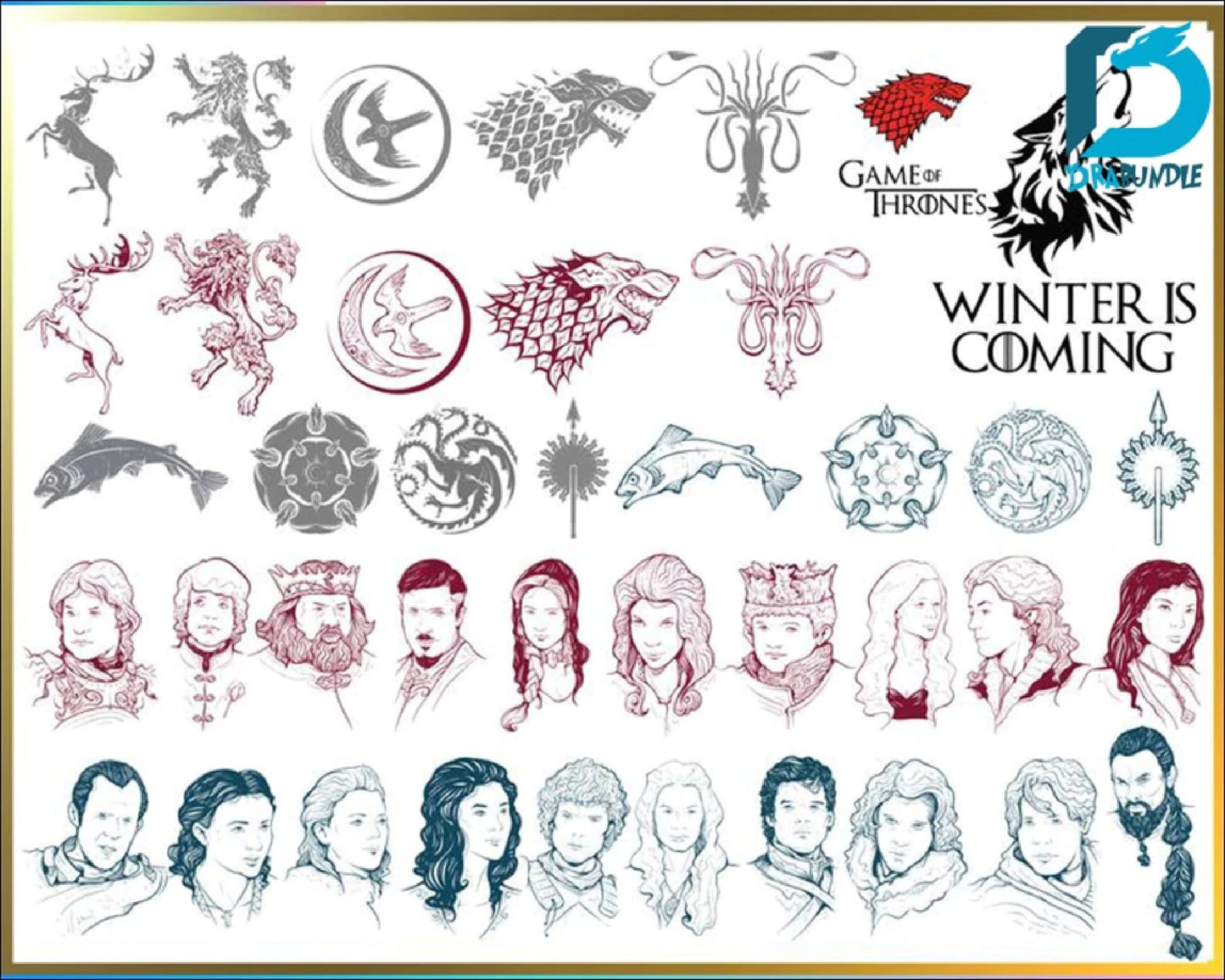 1000+ file Game Of Thrones svg, Game Of Thrones Big Bundle svg, svg,dxf,png, GOT png file, Cricut,Kids Silhouette