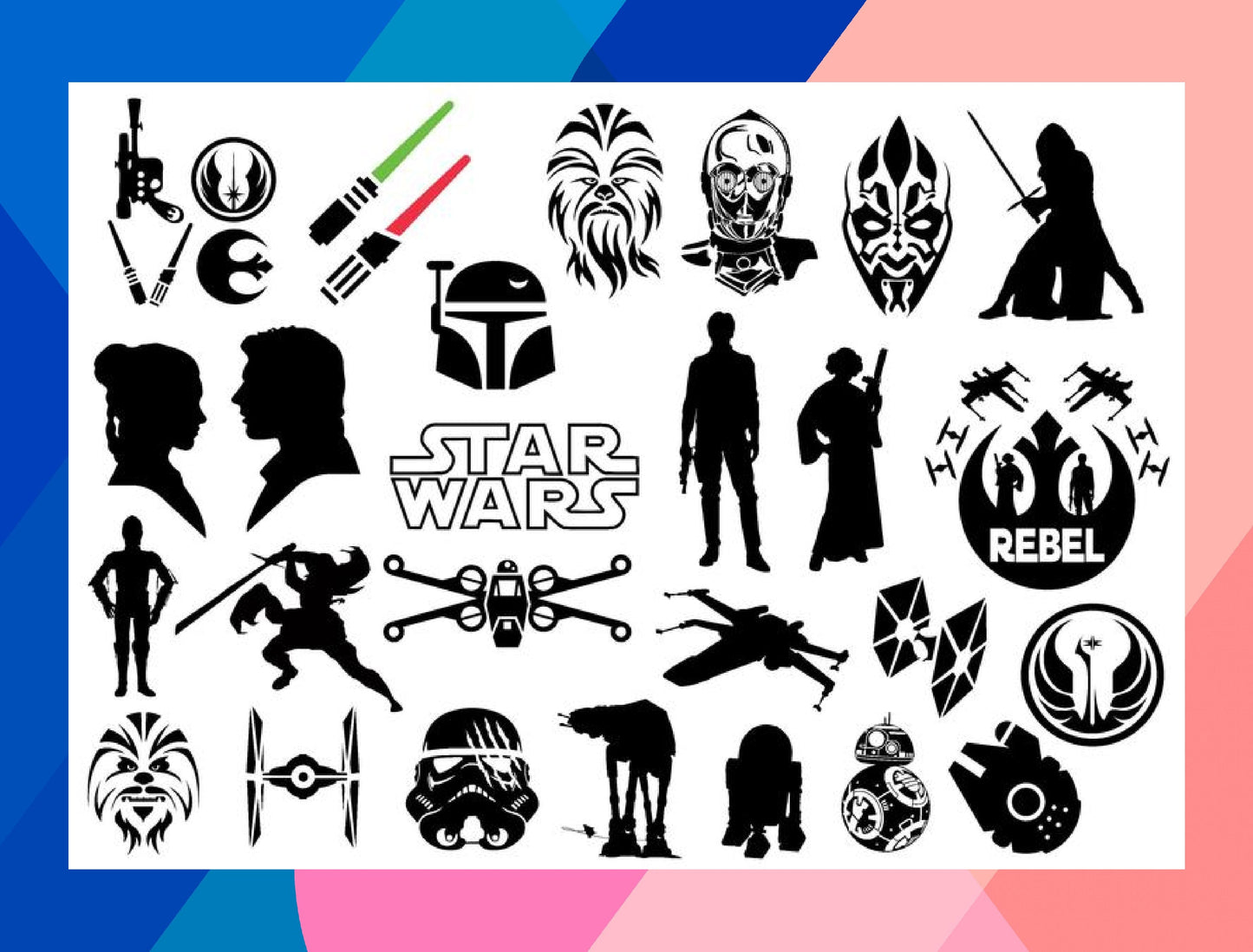 Star Wars SVG Bundle - 1800+ files Star Wars SVG, EPS, PNG, DXF for Cricut, Silhouette