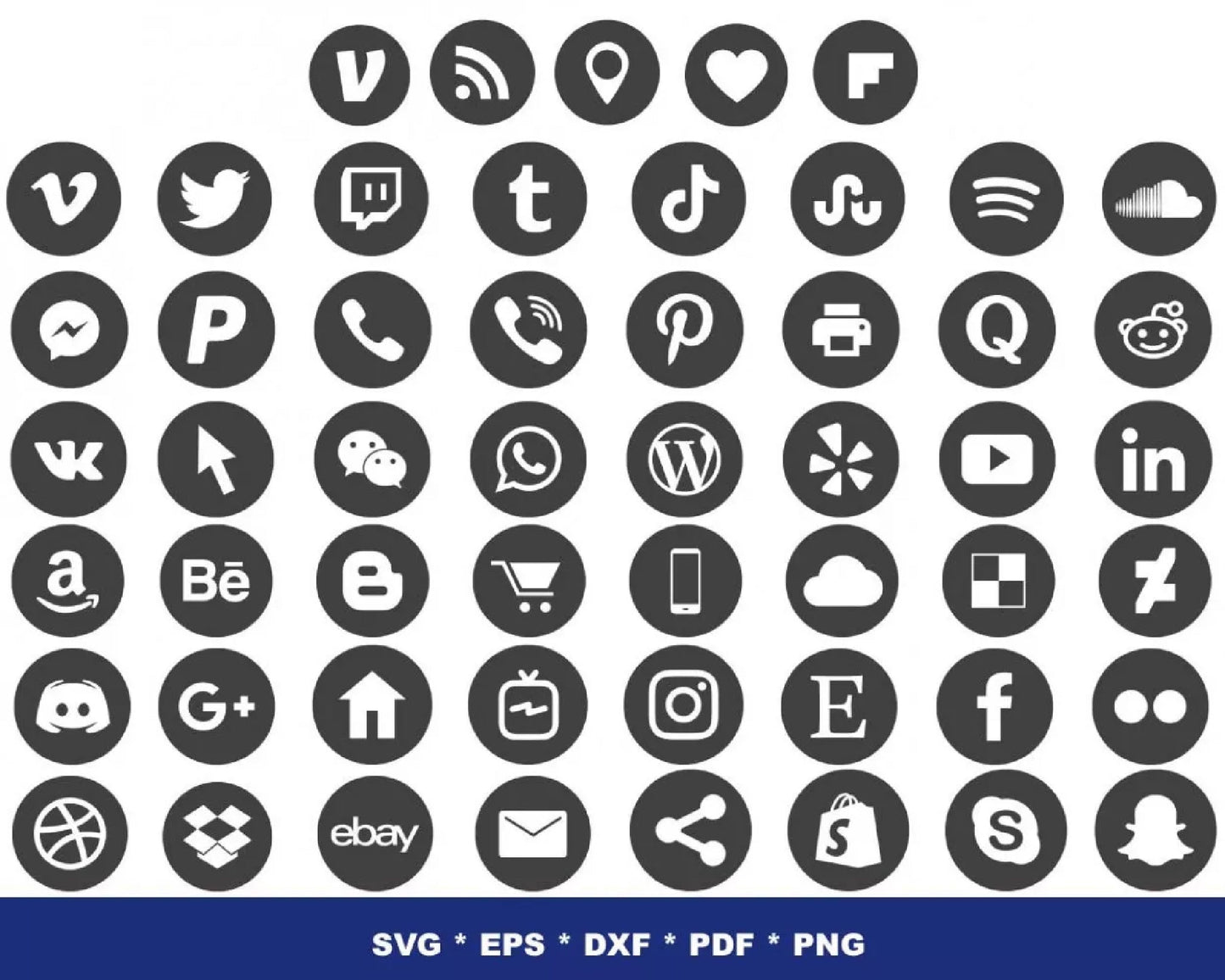 3000+ file Social Media SVG MEGA Bundle ,Cricut , File cut , Vector file , Silhouette Digital Dowload Digital Dowload