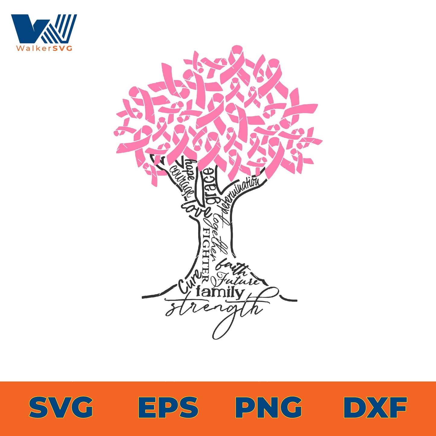 Breast Cancer Awareness Tree SVG