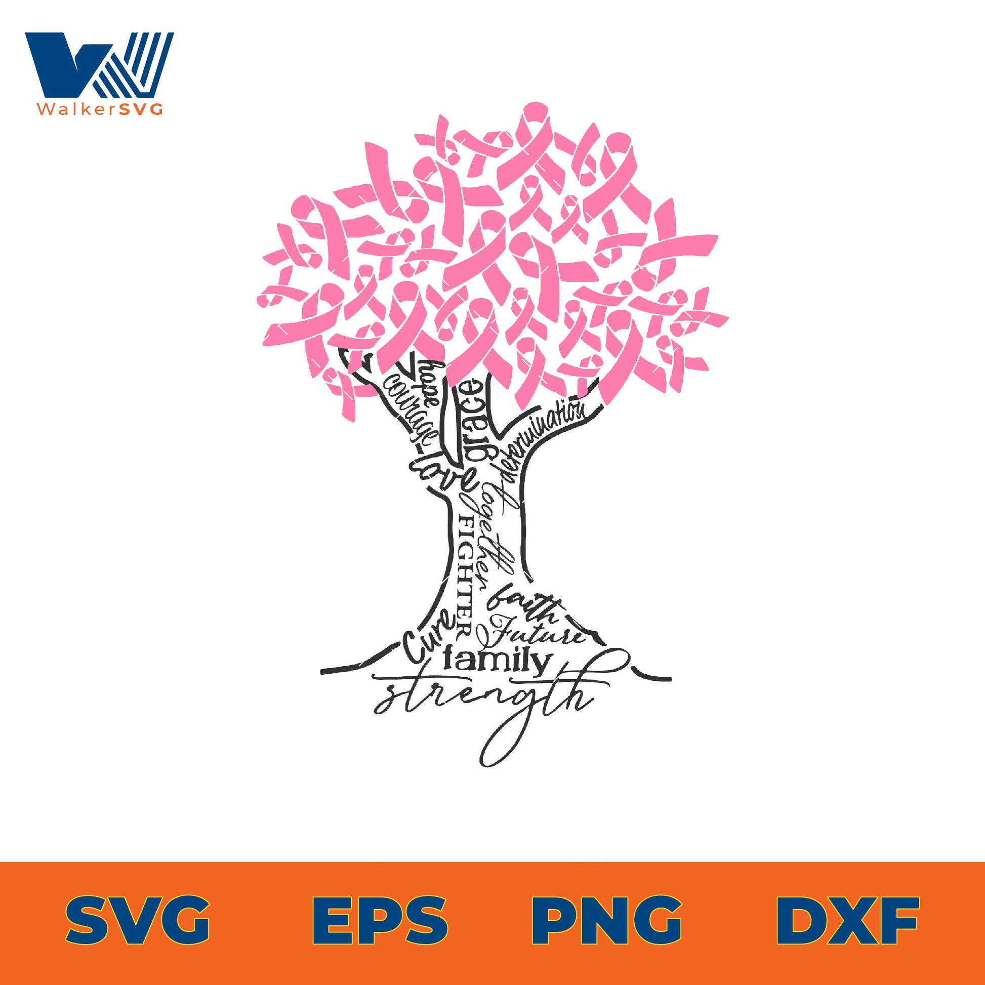 Breast Cancer Awareness Tree SVG