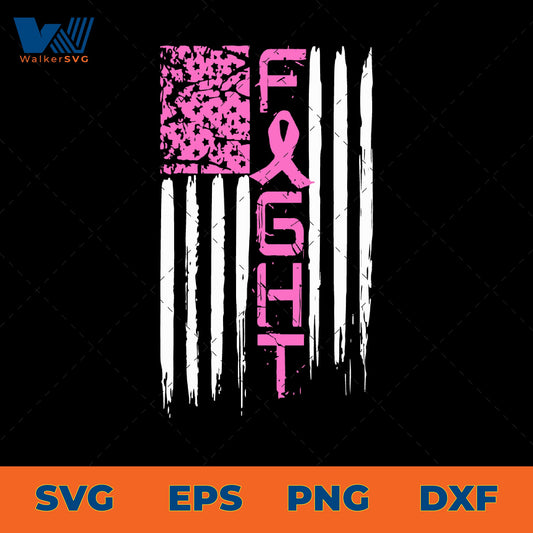 Fight Breast Cancer Flag SVG