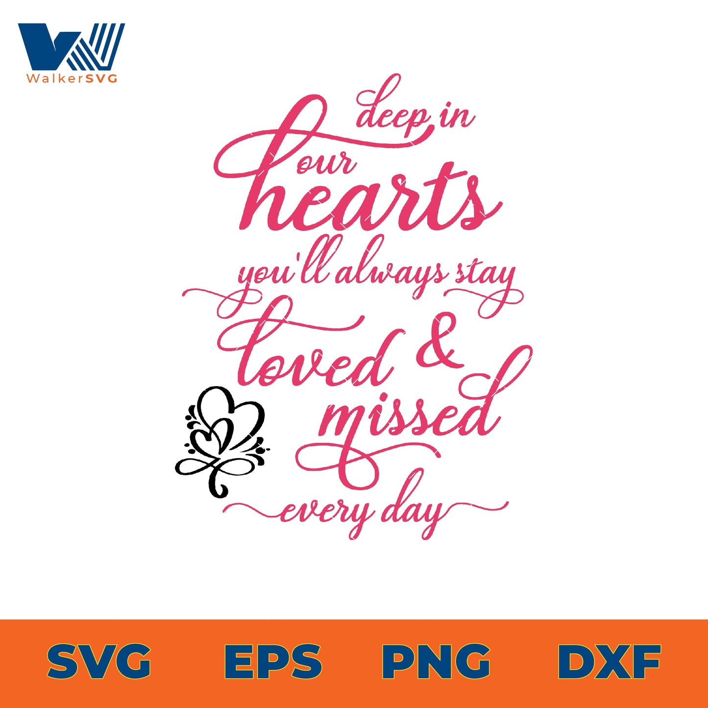 Deep In Our Hearts, You'll Always Stay Loved & Missed Everyday SVG
