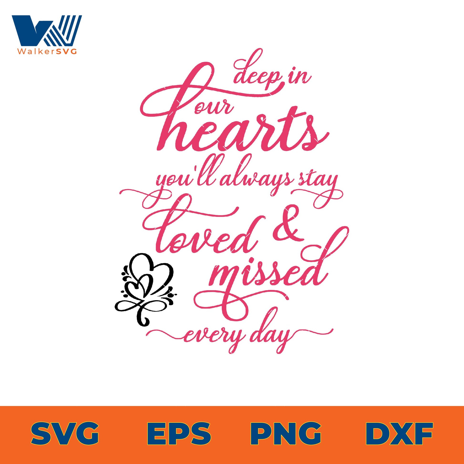 Deep In Our Hearts, You'll Always Stay Loved & Missed Everyday SVG