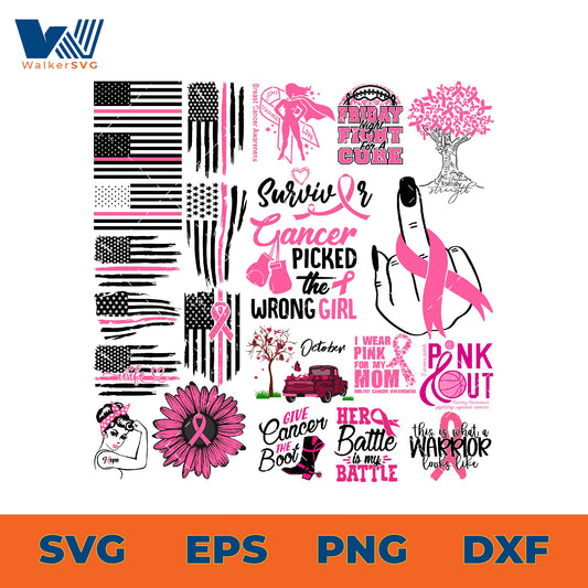 Breast Cancer Awarenesss SVG Bundle