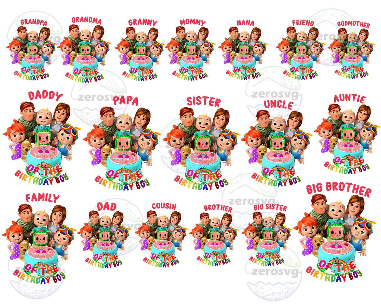 Cocomelon birthday boy svg bundle , 18+ file cocomelon birthday boy SVG DXF EPS PNG - for Cricut, Silhouette, digital download