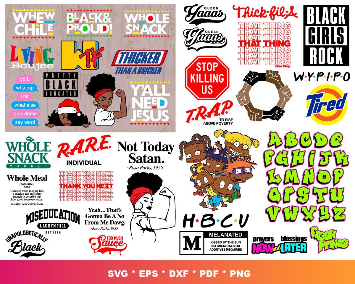 Afro SVG Bundle - 2800+ files Afro SVG, EPS, PNG, DXF for Cricut, Silhouette