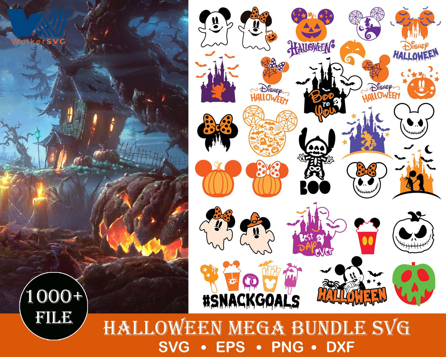 Halloween SVG Bundle - 1000+ files Halloween SVG, EPS, PNG, DXF for Cricut, Silhouette