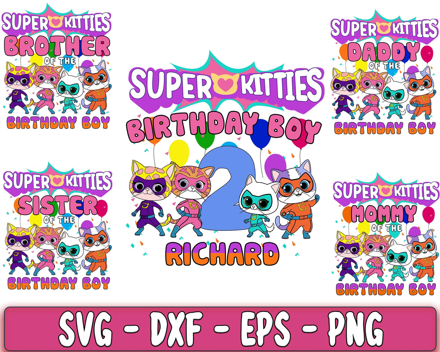 15+ file Junior SuperKitties Birthday, SuperKitties svg bundle SVG EPS DXF PNG , Cutting Image, cricut , file cut , digital download ,Instant Download