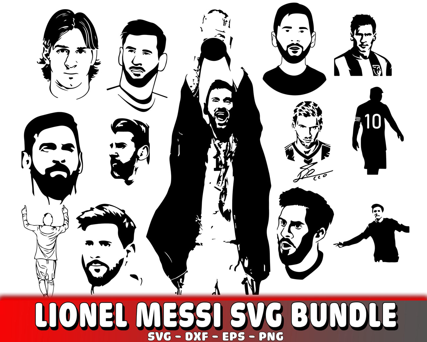 Lionel Messi SVG Bundle, Messi SVG, Lionel Messi World Cup 2022 SVG SVG DXF PNG EPS , cricut , file cut , Silhouette, digital download, Instant Download