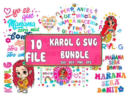 Mañana Será Bonito svg bundle ,10 file karol g SVG DXF EPS PNG, cricut , file cut , Silhouette, digital download, Instant Download