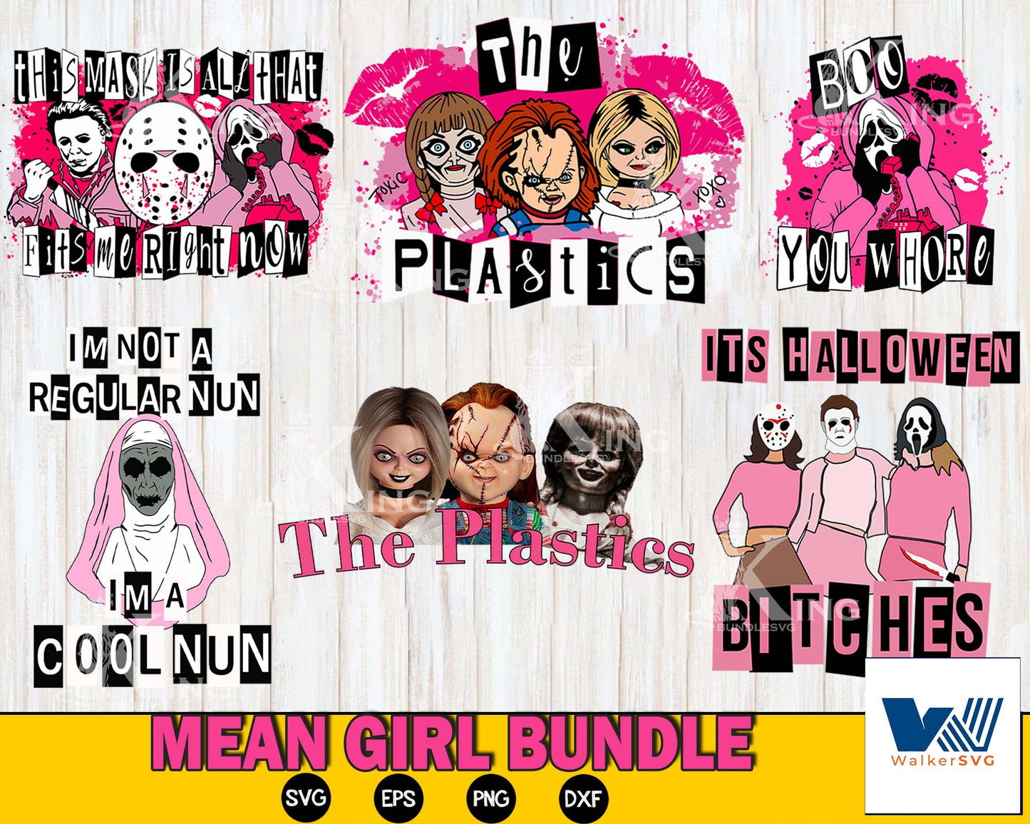 Mean Girls svg, Scary svg ,bundle halloween svg, file cut , for Cricut, Silhouette , digital download