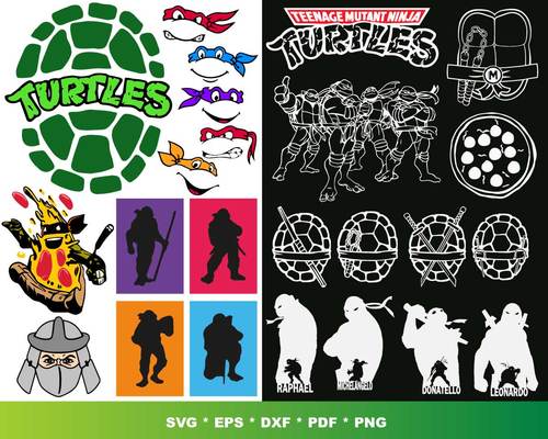 Ninja Turtles SVG Bundle - 1000+ files Ninja Turtles SVG, EPS, PNG, DXF for Cricut, Silhouette