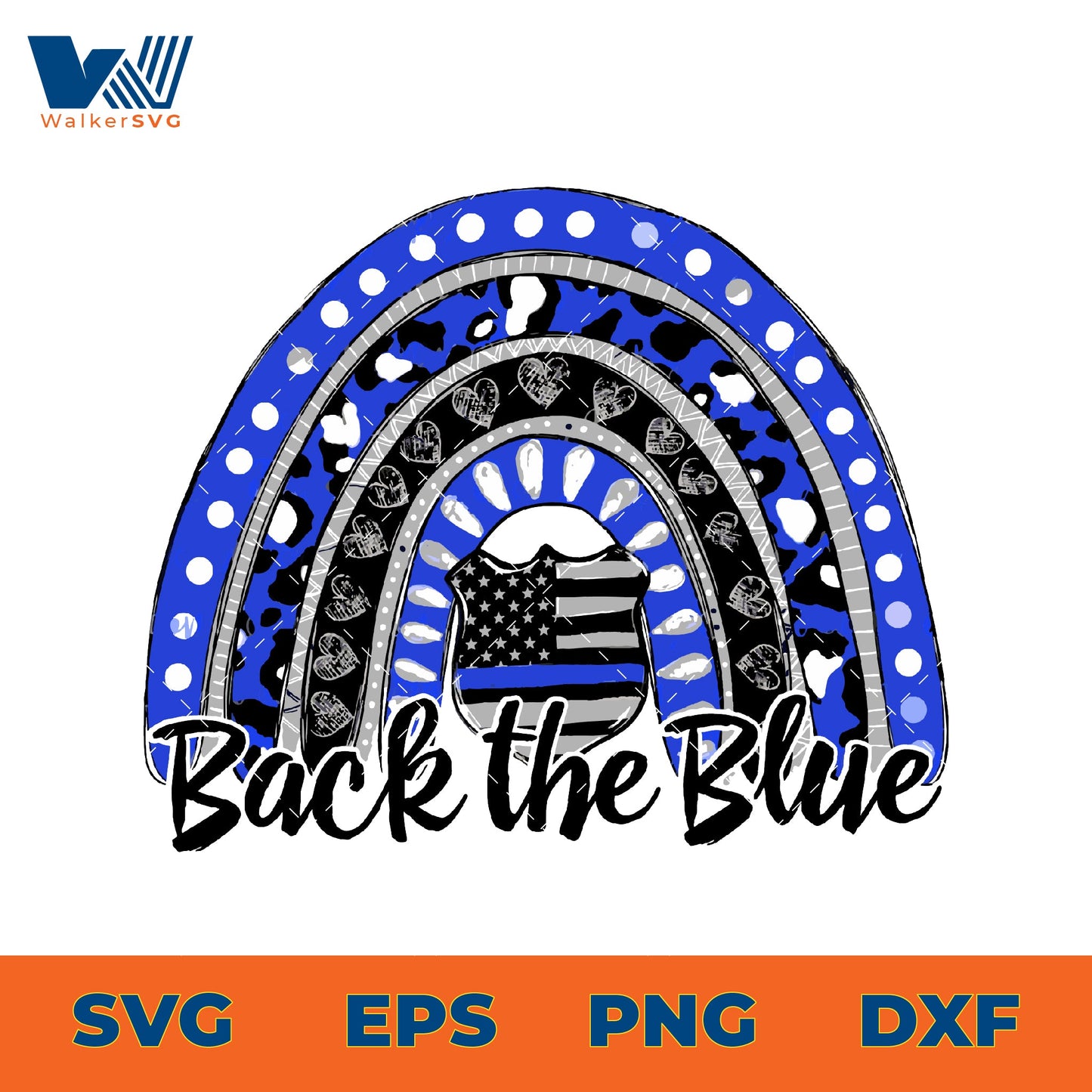 Back The Blue Rainbow SVG