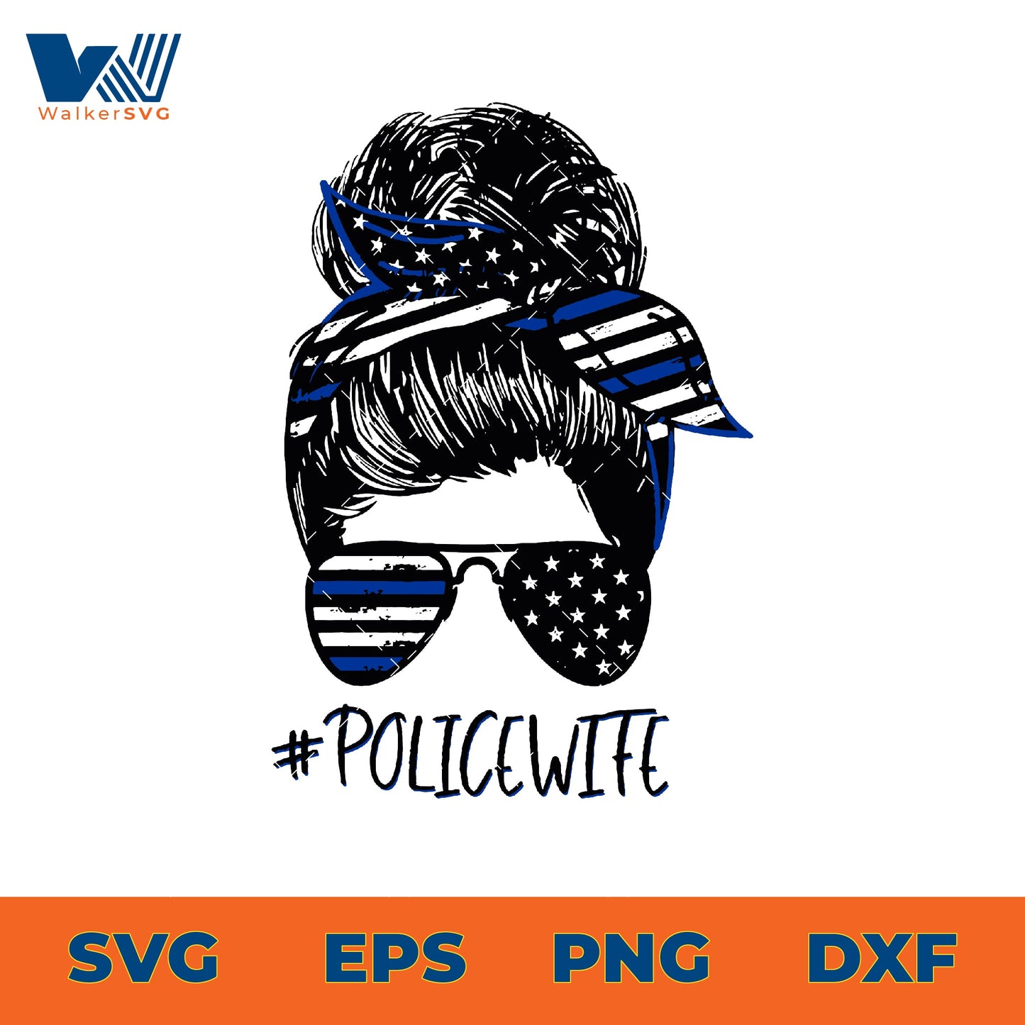 Police Mom Skull SVG