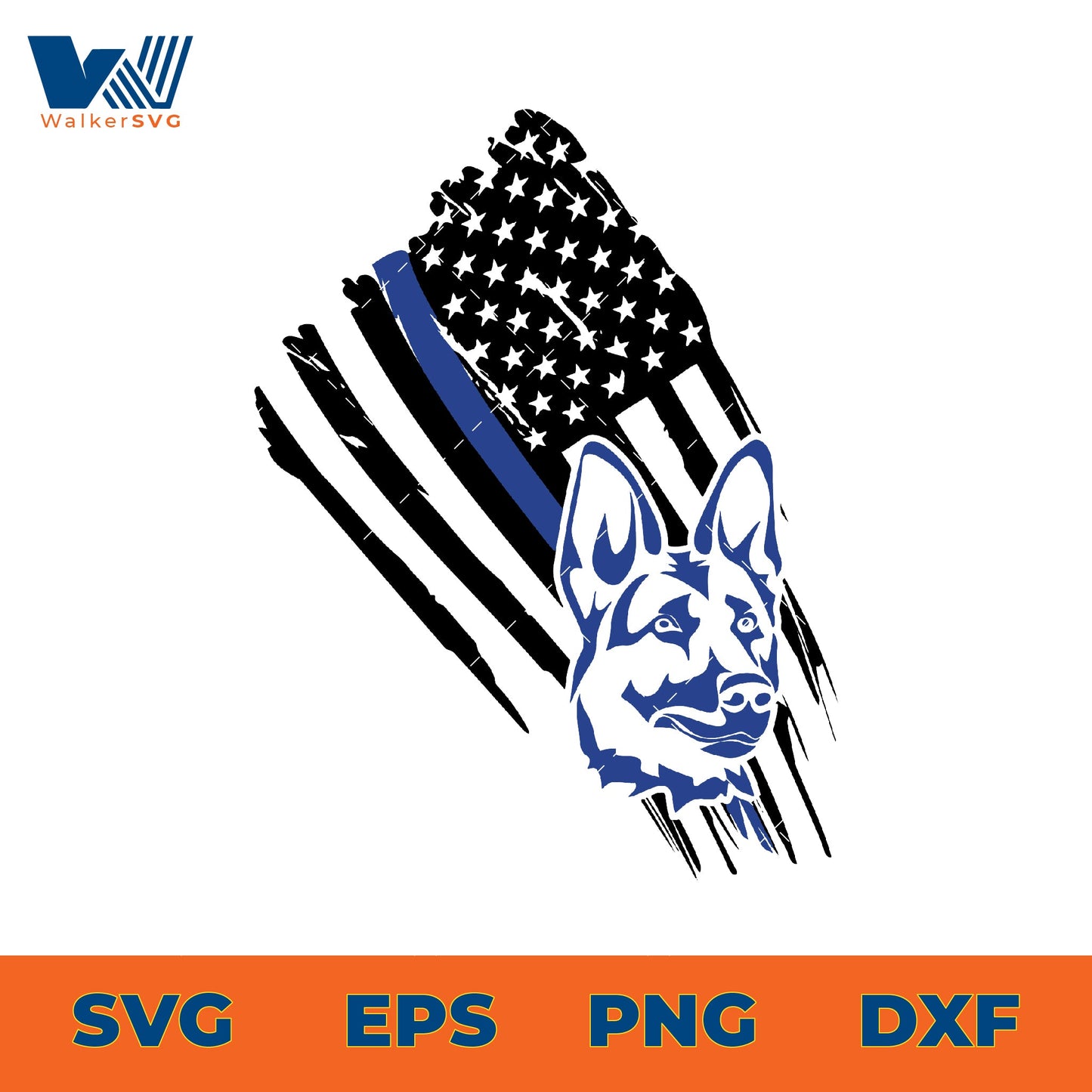 Police K9 Flag SVG