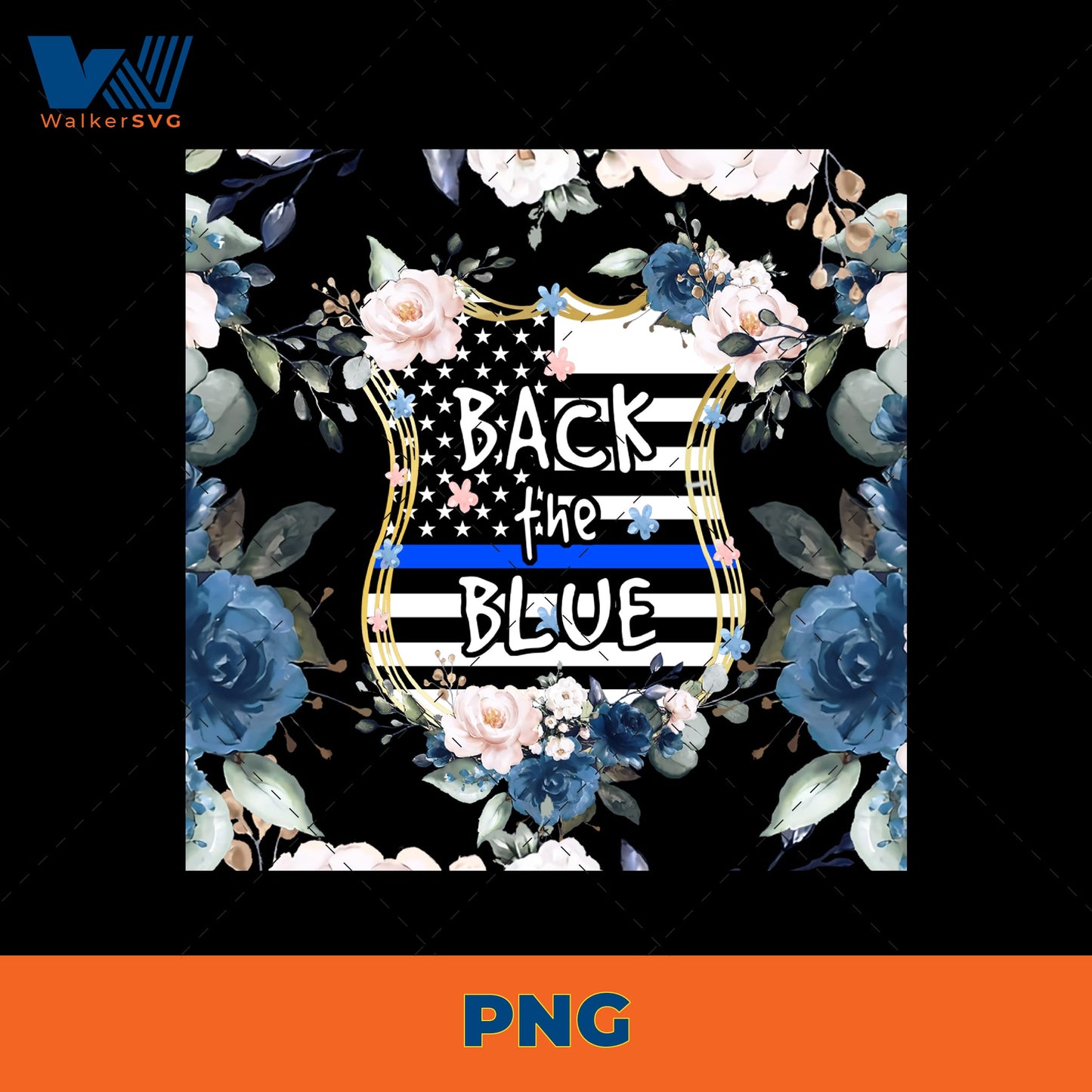 Back The Blue Badge PNG