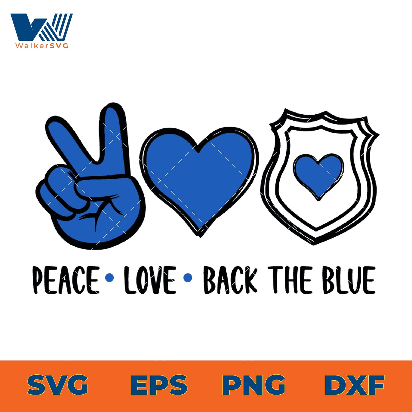 Peace Love Back The Blue SVG