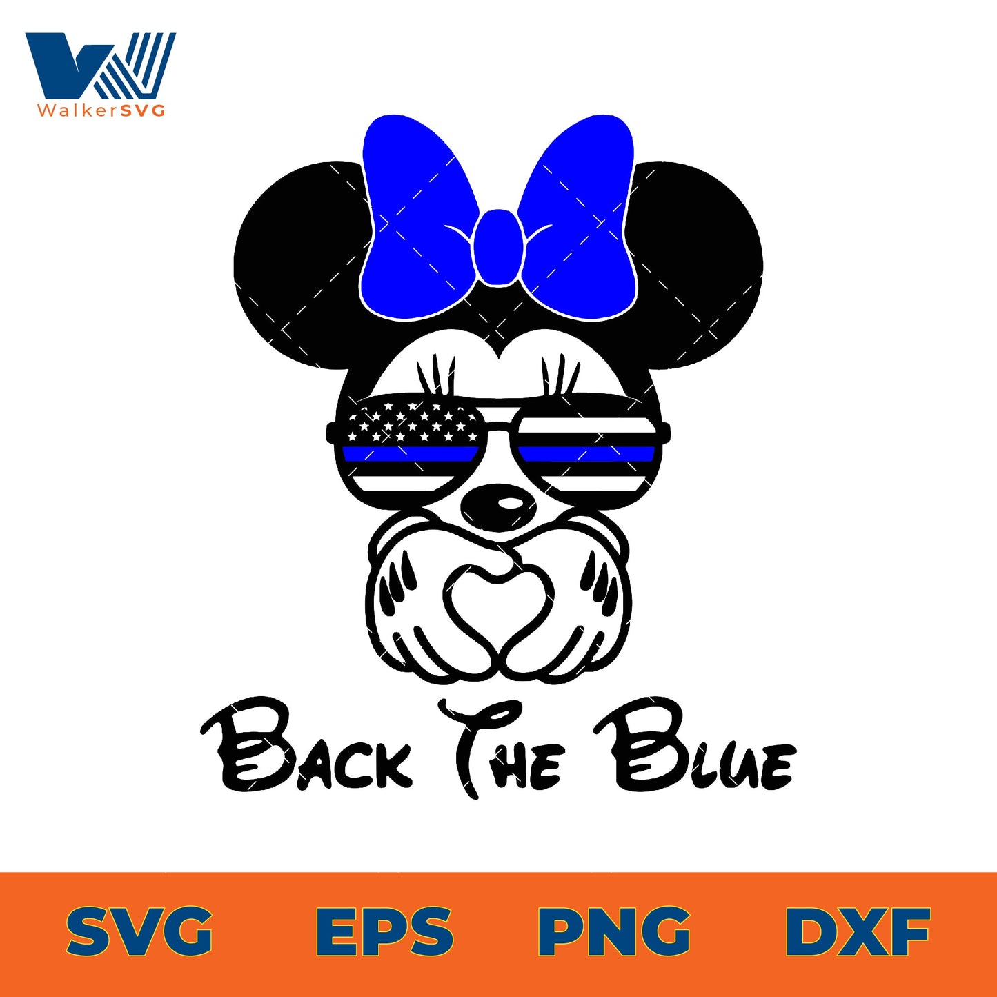 Minnie Mouse Back The Blue SVG