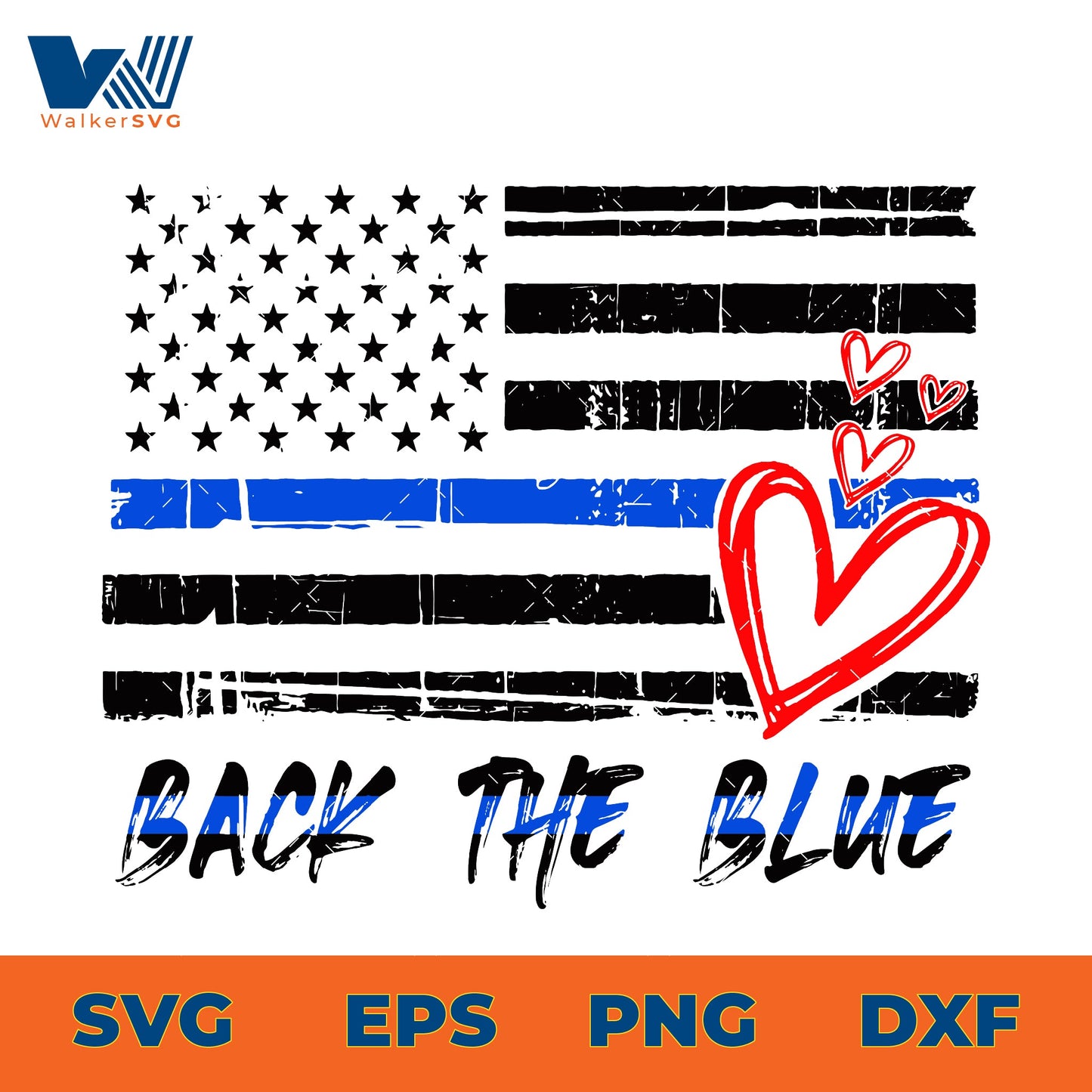 Back The Blue Flag SVG